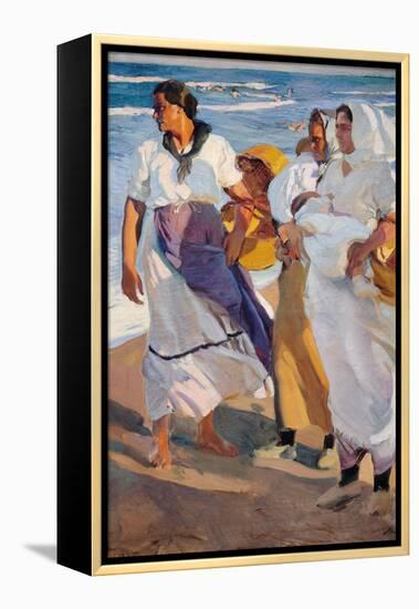 Fisherwomen from Valencia-Joaquín Sorolla y Bastida-Framed Premier Image Canvas