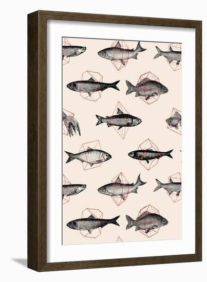 Fishes in Geometrics Nº4-Florent Bodart-Framed Giclee Print