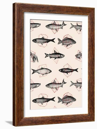 Fishes in Geometrics Nº4-Florent Bodart-Framed Giclee Print