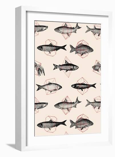 Fishes in Geometrics Nº4-Florent Bodart-Framed Giclee Print