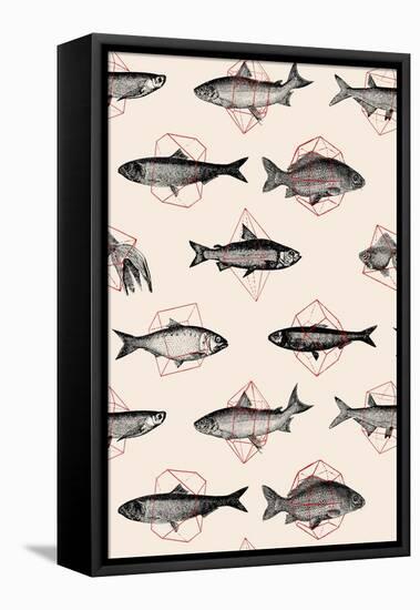 Fishes in Geometrics Nº4-Florent Bodart-Framed Premier Image Canvas