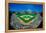 Fisheye view of crowd and diamond during a professional baseball game, Wrigley Field, Illinois-null-Framed Premier Image Canvas