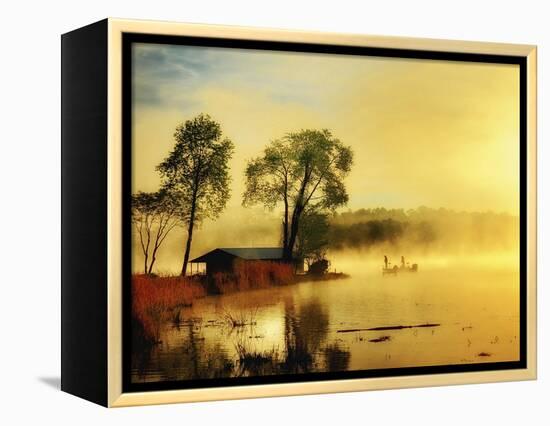 Fishin' Boat-Danny Head-Framed Stretched Canvas