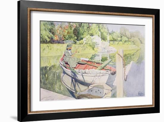 Fishing, 1909-Carl Larsson-Framed Giclee Print