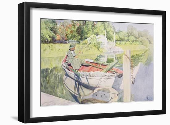 Fishing, 1909-Carl Larsson-Framed Giclee Print