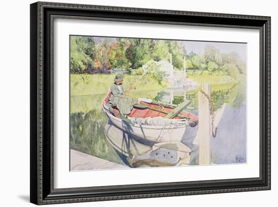 Fishing, 1909-Carl Larsson-Framed Giclee Print