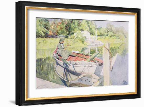 Fishing, 1909-Carl Larsson-Framed Giclee Print