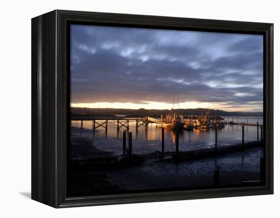 Fishing and Crabbing Boats at Low Tide after Sunset, in Dock at the End of the Road in Grayland-Aaron McCoy-Framed Premier Image Canvas