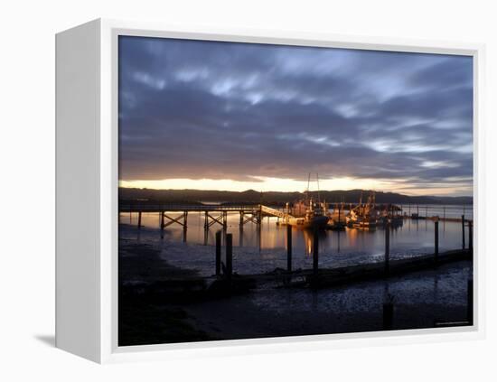 Fishing and Crabbing Boats at Low Tide after Sunset, in Dock at the End of the Road in Grayland-Aaron McCoy-Framed Premier Image Canvas