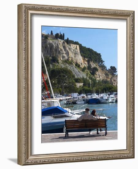 Fishing and Leisure Boats Moored at the Key Side, Harbour in Cassis Cote d'Azur, Var, France-Per Karlsson-Framed Photographic Print