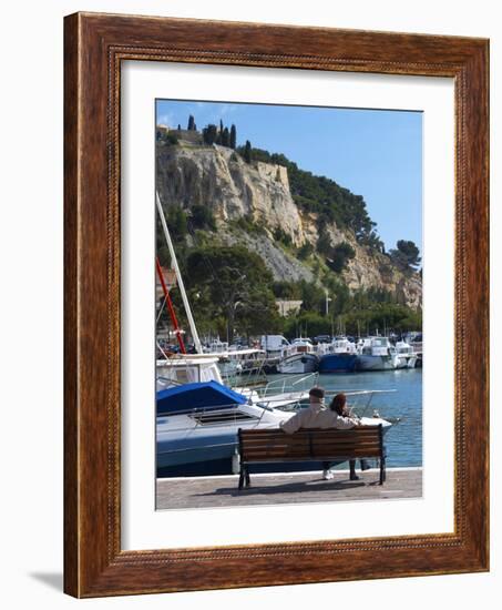 Fishing and Leisure Boats Moored at the Key Side, Harbour in Cassis Cote d'Azur, Var, France-Per Karlsson-Framed Photographic Print