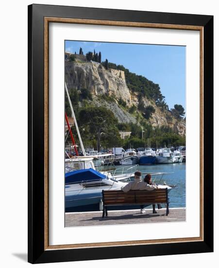 Fishing and Leisure Boats Moored at the Key Side, Harbour in Cassis Cote d'Azur, Var, France-Per Karlsson-Framed Photographic Print