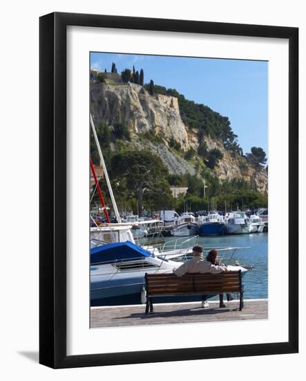 Fishing and Leisure Boats Moored at the Key Side, Harbour in Cassis Cote d'Azur, Var, France-Per Karlsson-Framed Photographic Print