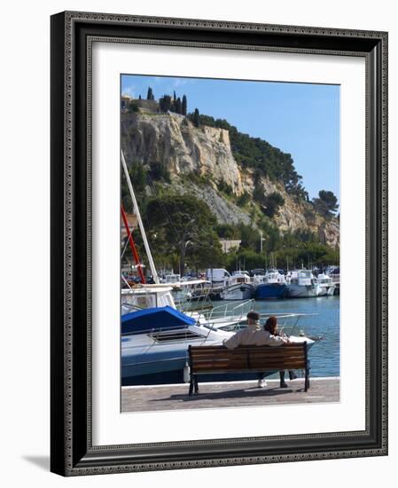 Fishing and Leisure Boats Moored at the Key Side, Harbour in Cassis Cote d'Azur, Var, France-Per Karlsson-Framed Photographic Print