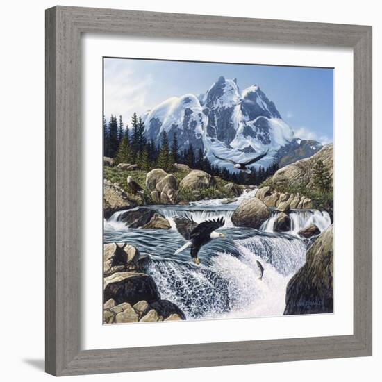 Fishing at Eagle Rocks-John Van Straalen-Framed Giclee Print