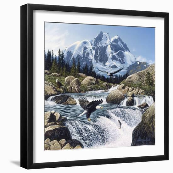 Fishing at Eagle Rocks-John Van Straalen-Framed Giclee Print