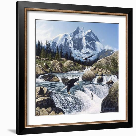 Fishing at Eagle Rocks-John Van Straalen-Framed Giclee Print