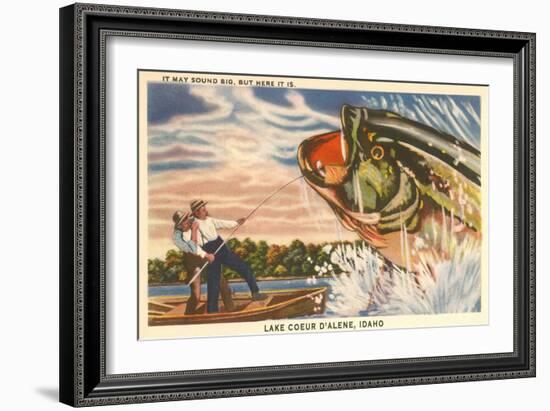 Fishing at Lake Coeur D'Alene-null-Framed Art Print