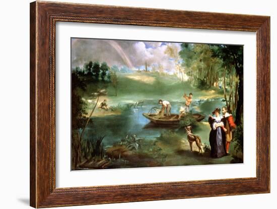 Fishing at St Ouen, 1860-1861-Edouard Manet-Framed Giclee Print