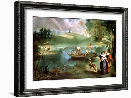 Fishing at St Ouen, 1860-1861-Edouard Manet-Framed Giclee Print