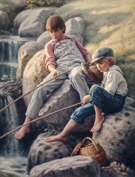 Fishing at Sunset' Art Print - Mark Arian