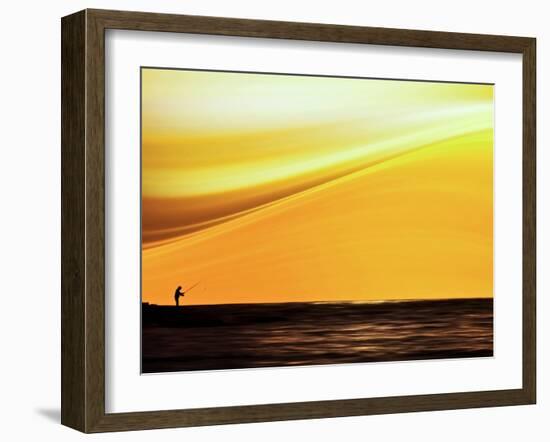 Fishing at Sunset-Josh Adamski-Framed Photographic Print