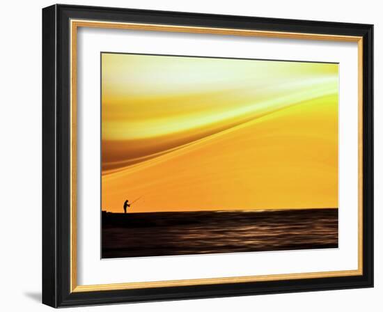 Fishing at Sunset-Josh Adamski-Framed Photographic Print