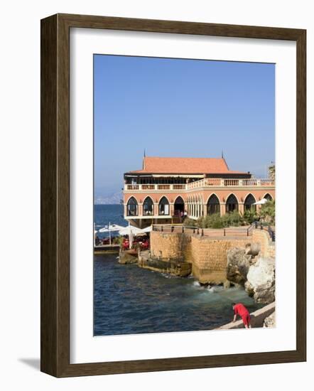 Fishing at the Corniche and Harbour Area, Beirut, Lebanon, Middle East-Christian Kober-Framed Photographic Print