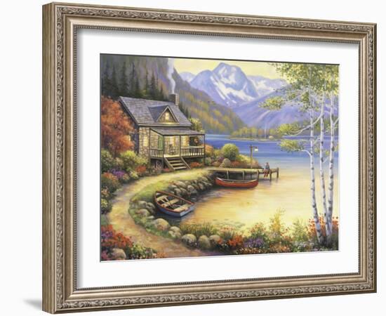 Fishing at the Lake-John Zaccheo-Framed Giclee Print