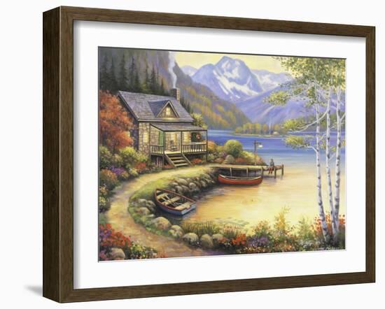 Fishing at the Lake-John Zaccheo-Framed Giclee Print