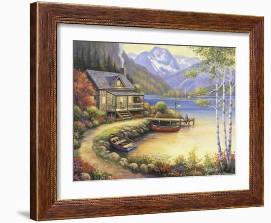 Fishing at the Lake-John Zaccheo-Framed Giclee Print