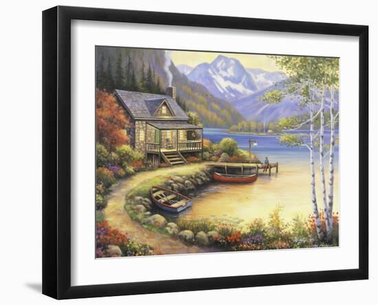 Fishing at the Lake-John Zaccheo-Framed Giclee Print