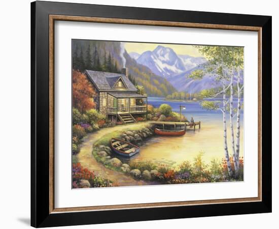 Fishing at the Lake-John Zaccheo-Framed Giclee Print