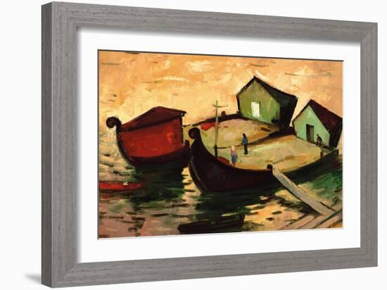 Fishing Barges on the River Sugovica-Emil Parrag-Framed Giclee Print