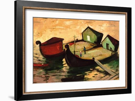 Fishing Barges on the River Sugovica-Emil Parrag-Framed Giclee Print