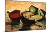 Fishing Barges on the River Sugovica-Emil Parrag-Mounted Giclee Print