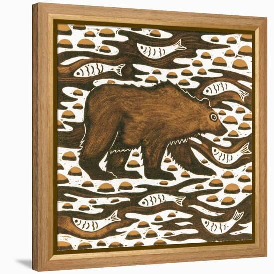 Fishing Bear, 2001-Nat Morley-Framed Premier Image Canvas