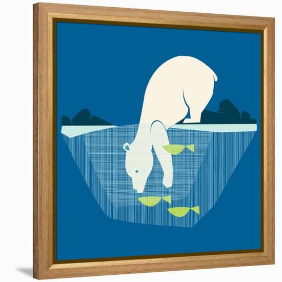 Fishing Bear-null-Framed Premier Image Canvas