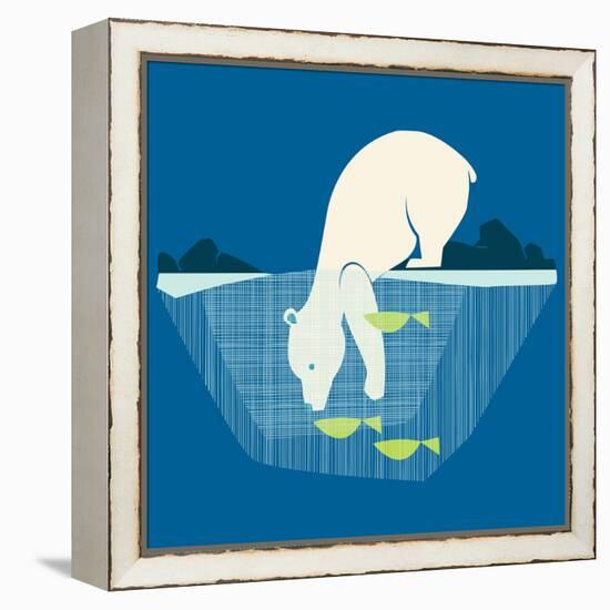 Fishing Bear-null-Framed Premier Image Canvas