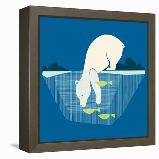 Fishing Bear-null-Framed Premier Image Canvas