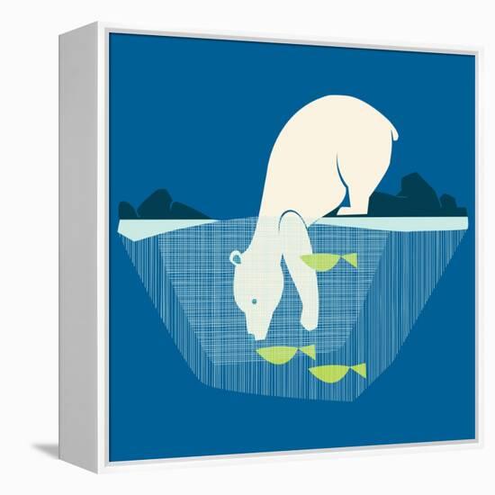 Fishing Bear-null-Framed Premier Image Canvas