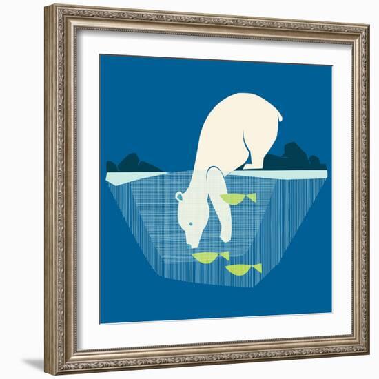 Fishing Bear-null-Framed Giclee Print