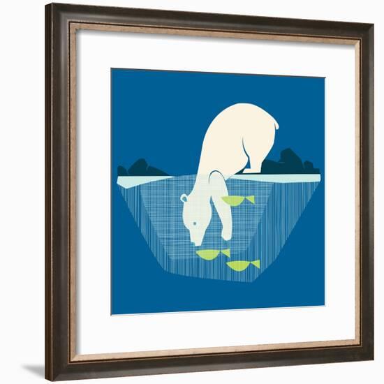 Fishing Bear-null-Framed Giclee Print