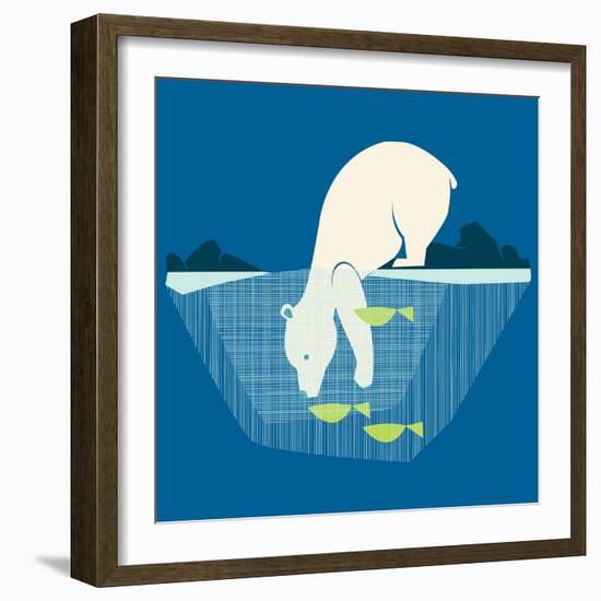 Fishing Bear-null-Framed Giclee Print