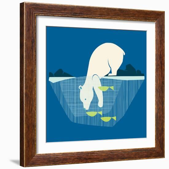 Fishing Bear-null-Framed Giclee Print