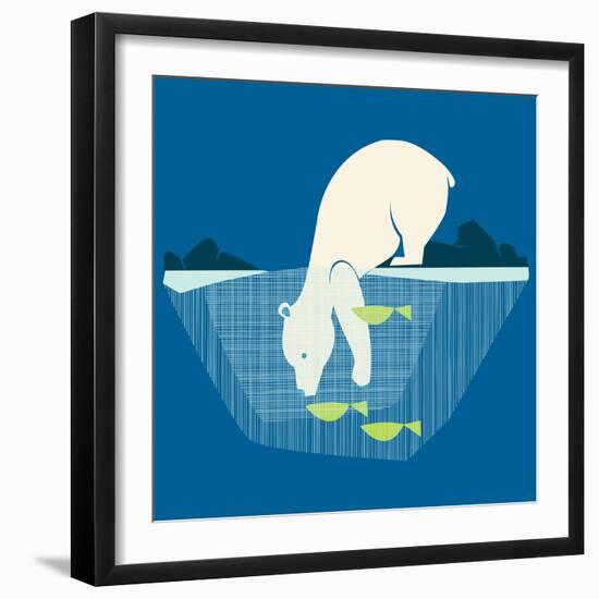 Fishing Bear-null-Framed Giclee Print