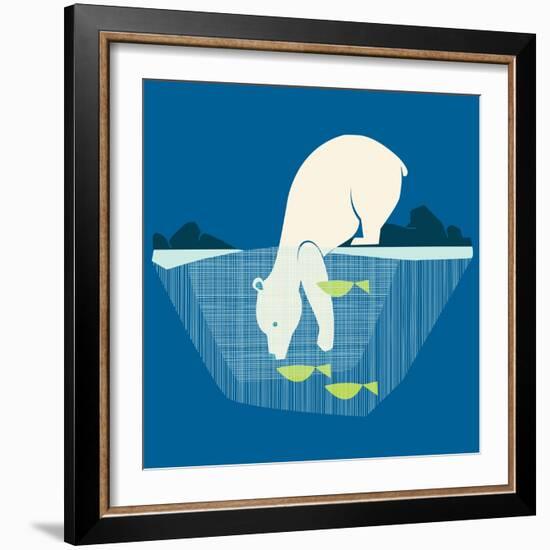 Fishing Bear-null-Framed Giclee Print