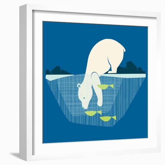 Fishing Bear-null-Framed Giclee Print