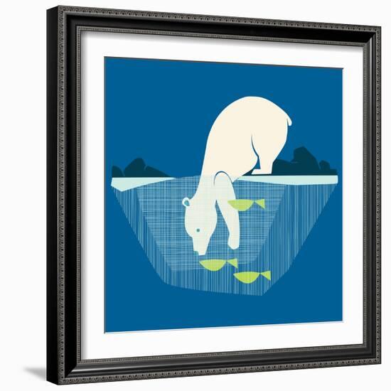 Fishing Bear-null-Framed Giclee Print