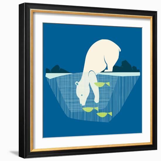 Fishing Bear-null-Framed Giclee Print